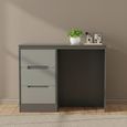Monaco Dressing Table - Single - 3 Drawer - Grey Gloss and Graphite