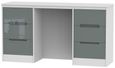 Monaco Grey Gloss and White 6 Drawer Double Dressing Table