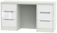 Monaco White Gloss and Cashmere 6 Drawer Double Dressing Table