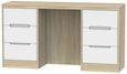 Monaco White and Oak Effect 6 Drawer Double Dressing Table