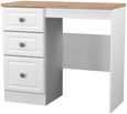 Norfolk White and Oak Effect 3 Drawer Single Dressing Table