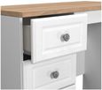 Norfolk White and Oak Effect 3 Drawer Single Dressing Table