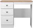 Norfolk White and Oak Effect 3 Drawer Single Dressing Table