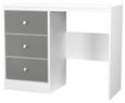 Padstow Grey and White 3 Drawer Single Dressing Table