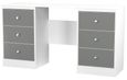 Padstow Grey and White 6 Drawer Double Dressing Table