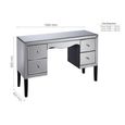 Palermo 4 Drawer Dressing Table - Mirrored