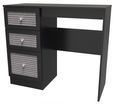 Rattan and Black Ash 3 Drawer Single Dressing Table