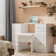York White 6 Drawer Double Dressing Table