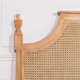 French Style Mahogany Wood and Rattan Headboard - 5ft King Size