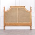 French Style Mahogany Wood and Rattan Headboard - 5ft King Size
