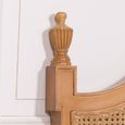 French Style Mahogany Wood and Rattan Headboard - 5ft King Size