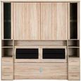 Luxor 3+4 Overbed Unit - 215cm - 33cm Occasional Element and Bedding Box - Rustic Oak