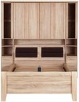 Luxor 3+4 Overbed Unit - 235cm - 33cm Occasional Element and 150cm Bed - Rustic Oak
