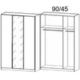 Alabama Wardrobe - 136cm - 3 Door - Mirror - Champagne