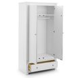 Radley Double Wardrobe - 2 Door - 1 Drawer - White