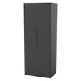 Monaco Wardrobe - 2 Door - Plain - Tall - Black