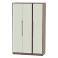 Monaco Wardrobe - 3 Door - Tall - Triple - Cashmere and Carini Walnut