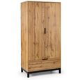 Bali Oak Double Wardrobe - 2 Door - 1 Drawer