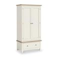 Modern Wardrobe - 2 Door - 1 Drawer - White Painted