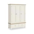 Modern Wardrobe - 3 Door - 2 Drawer - White Painted