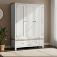 Modern Wardrobe - 3 Door - 2 Drawer - Grey Painted