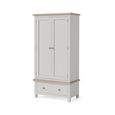 Modern Wardrobe - 2 Door - 1 Drawer - Grey Painted