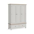 Modern Wardrobe - 3 Door - 2 Drawer - Grey Painted