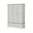 Modern Wardrobe - 3 Door - 2 Drawer - Grey Painted