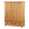 Salisbury Premium Wardrobe - 3 Door - 2 Drawer - Oak