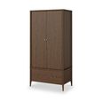 Paris Wardrobe - 2 Door - 1 Drawer - Dark Oak