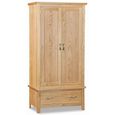 New Trinity Wardrobe - 2 Door - 1 Drawer - Natural Oak