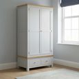 Lundy Wardrobe - 2 Door - 2 Drawer - Grey Painted
