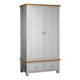 Lundy Wardrobe - 2 Door - 2 Drawer - Grey Painted