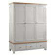 Lundy Wardrobe - 3 Door - Grey Painted