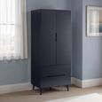 Alicia Black Double Wardrobe - 2 Door - 2 Drawer