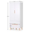 Alicia White Double Wardrobe - 2 Door - 2 Drawer