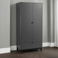 Chloe Double Wardrobe - 2 Door - 1 Drawer - Grey