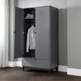 Chloe Double Wardrobe - 2 Door - 1 Drawer - Grey