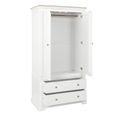 Cromwell Wardrobe - 2 Door - 2 Drawer  - White Painted
