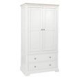 Cromwell Wardrobe - 2 Door - 2 Drawer  - White Painted