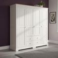 Cromwell Wardrobe - 4 Door - 2 Drawer - Grey Painted