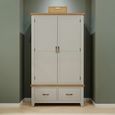 Wilmont Wardrobe - 2 Door - 2 Drawer - Grey Painted