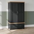 Wilmont Double Wardrobe - 2 Door - 2 Drawer - Black Painted