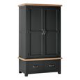 Wilmont Double Wardrobe - 2 Door - 2 Drawer - Black Painted