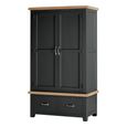 Wilmont Double Wardrobe - 2 Door - 2 Drawer - Black Painted