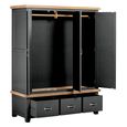 Wilmont Wardrobe - 3 Door - 3 Drawer - Black Painted