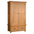 Somer Wardrobe - 2 Door - 2 Drawer - Oak