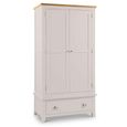 Richmond Double Wardrobe - 2 Door - 1 Drawer - Grey