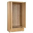 Curve Double Wardrobe - 2 Door - 1 Drawer - Oak