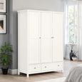 Maine Wardrobe - 3 Door - 2 Drawer - White